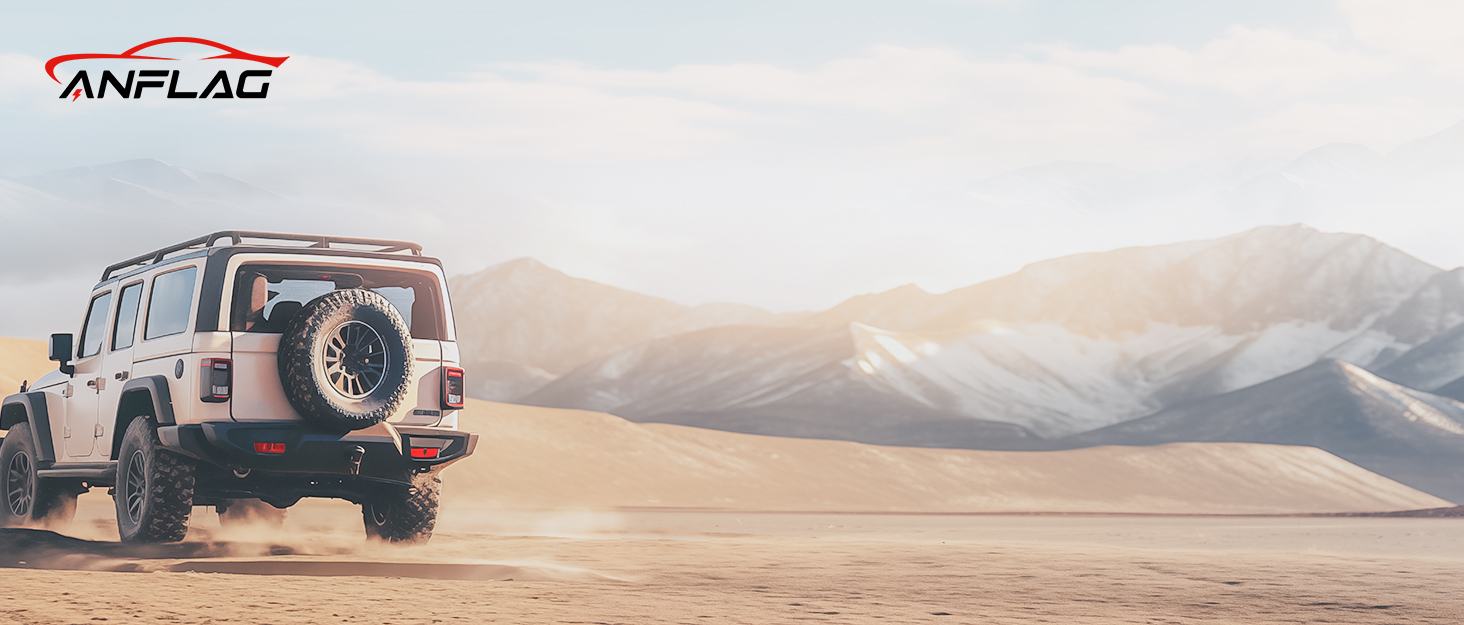 Powerbank для автомобіля з компресором 150PSI ANFLAG 5500A, стартер для бензинових та дизельних двигунів (12.0L), LCD дисплей, LED ліхтарик, подвійний USB, сірий