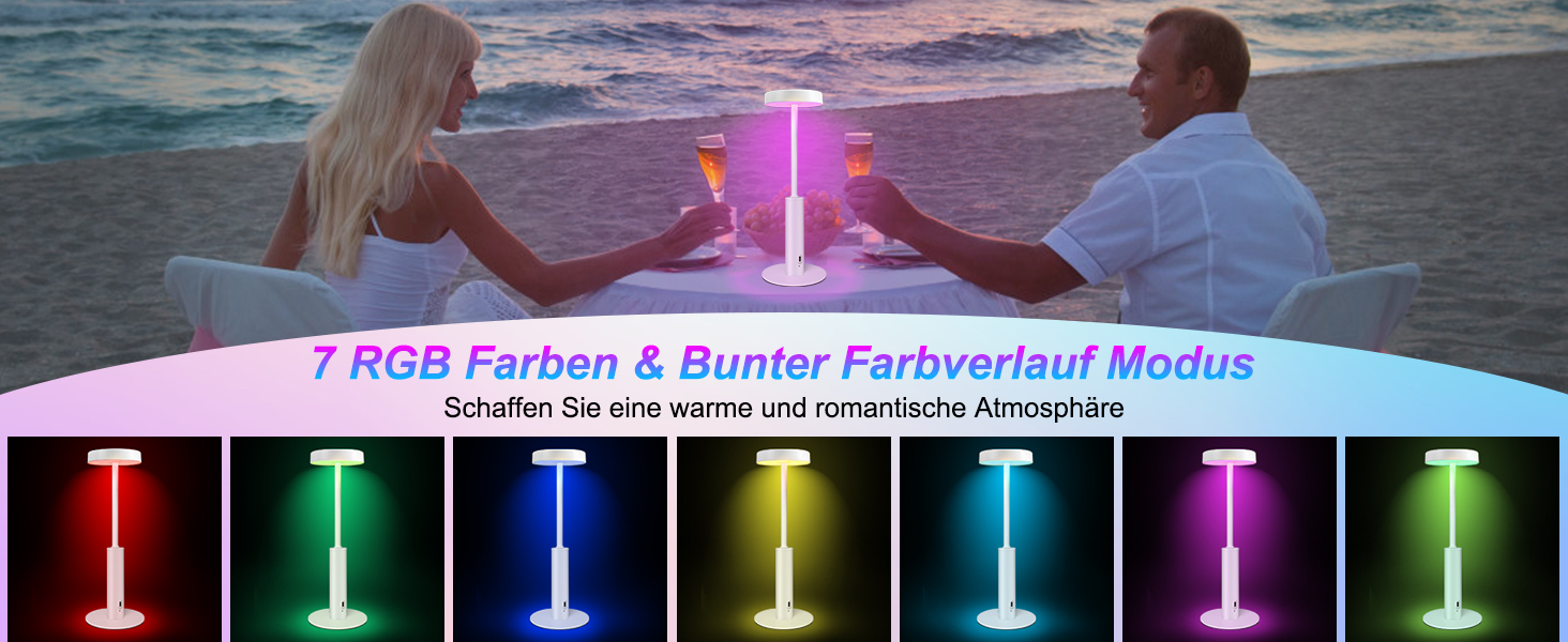 Бездротова LED лампа для столу з регулюванням кольору та яскравістю, сенсорне керування, для дому та кафе