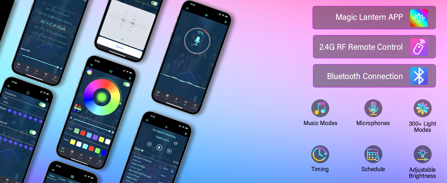 LED торшер для вітальні 145 см RGB, диммування, керування пультом/APP, 16 млн кольорів, 300 режимів, музичний режим, DIY, чорний