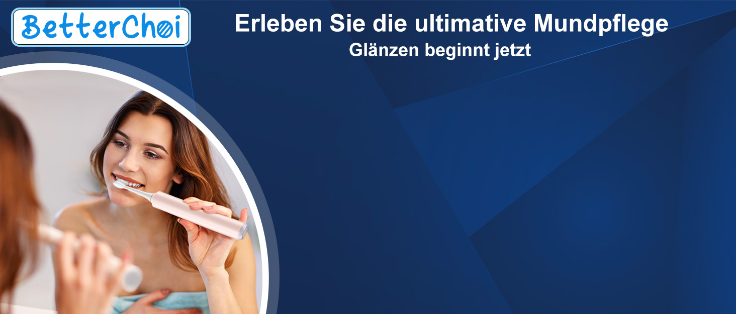 Електрична зубна щітка Betterchoi з магнітною левітацією, 41 000 VPM, 4 насадки, IPX7, 180 днів роботи, 5 режимів, таймер, рожева