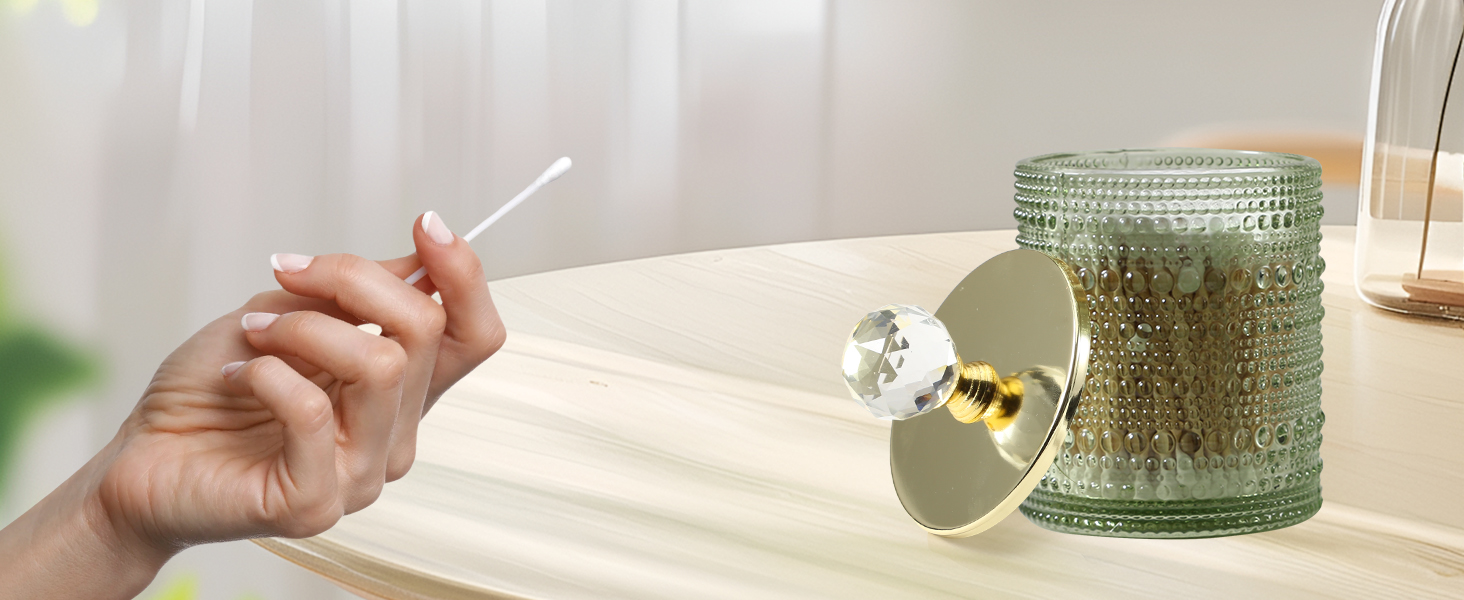 Набір аксесуарів для ванної кімнати Dasiton зі скла, 4 шт: дозатор для мила, тримач для зубних щіток, стаканчик для зубної пасти, контейнер для ватних паличок, декор для ванної кімнати, преміум-якість (зелений)