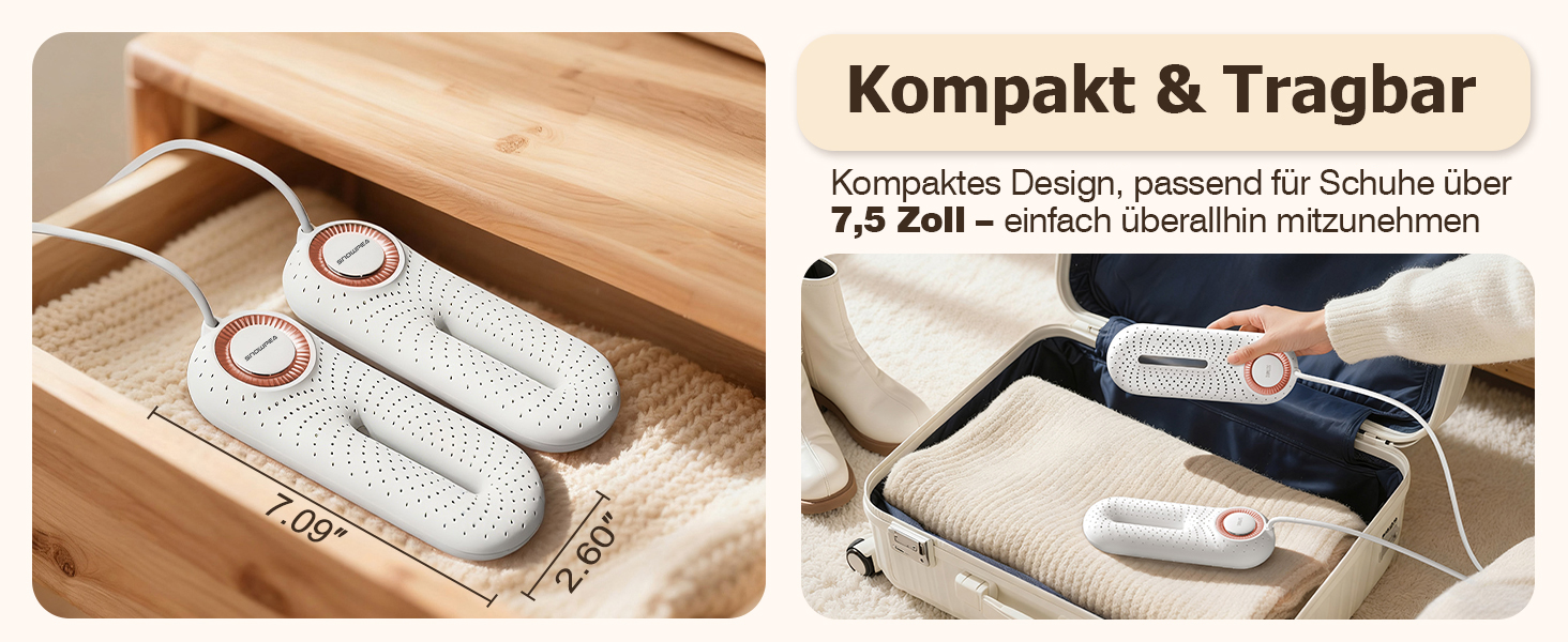 Сушарка для взуття електрична Snowpea Ultra з вентилятором, 37 Вт, швидке сушіння гарячим повітрям, біла