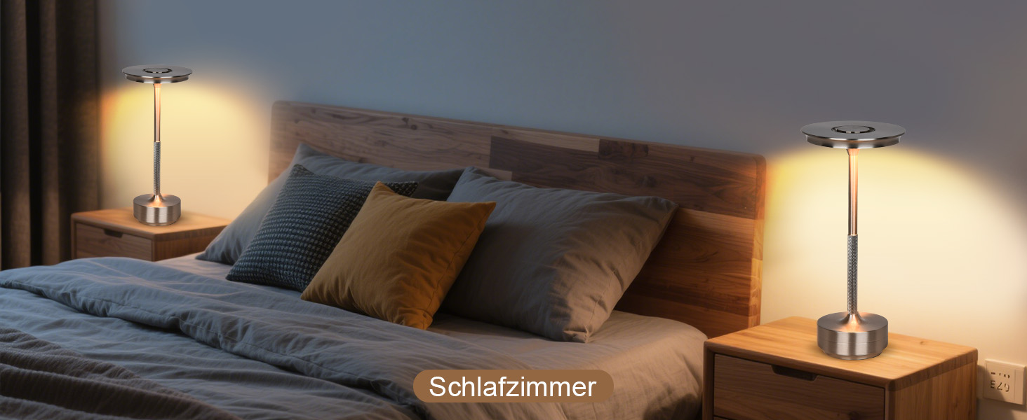 Бездротова LED лампа Rosnek: регульоване освітлення, 3 колірні температури, USB-C, срібло