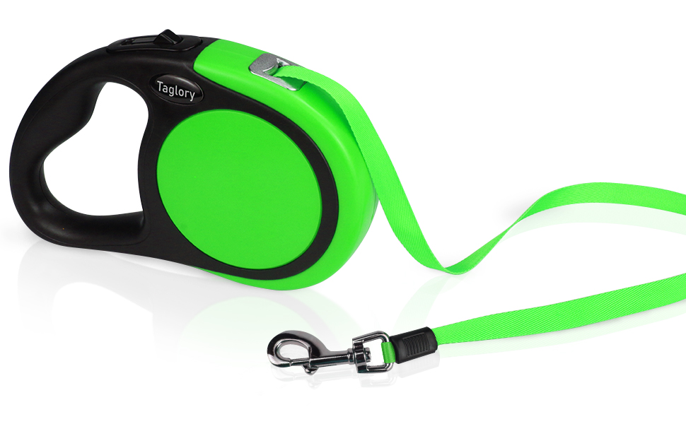 Висувна поводок для собак Taglory, 5м, для середніх та великих собак до 45кг, з надійним гальмом та антиковзним руків'ям