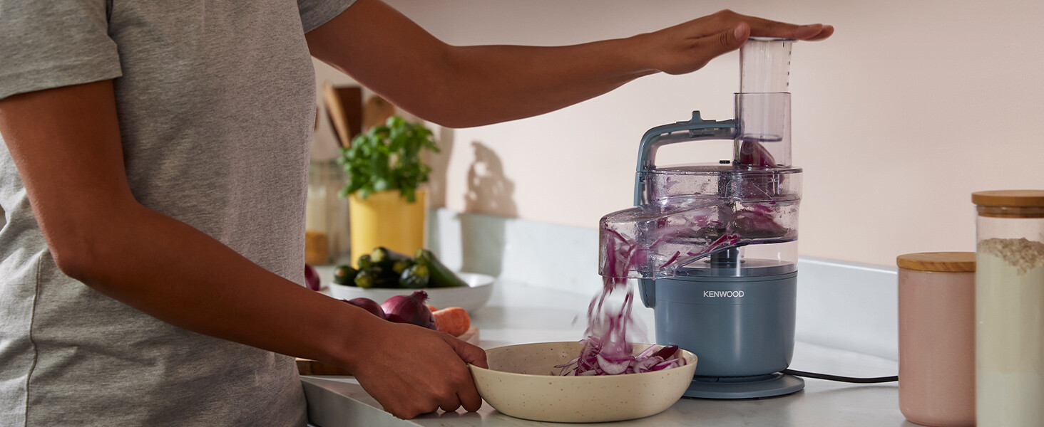 Кухонний комбайн Kenwood MultiPro Go FDP22.130GY, 900 Вт, блакитний, 1.3 л, для нарізки, натирання, подрібнення та замішування тіста