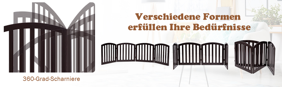 Захисне ґратка для собак та дітей Costway (4 панелі, білий) - 61 x 246 см