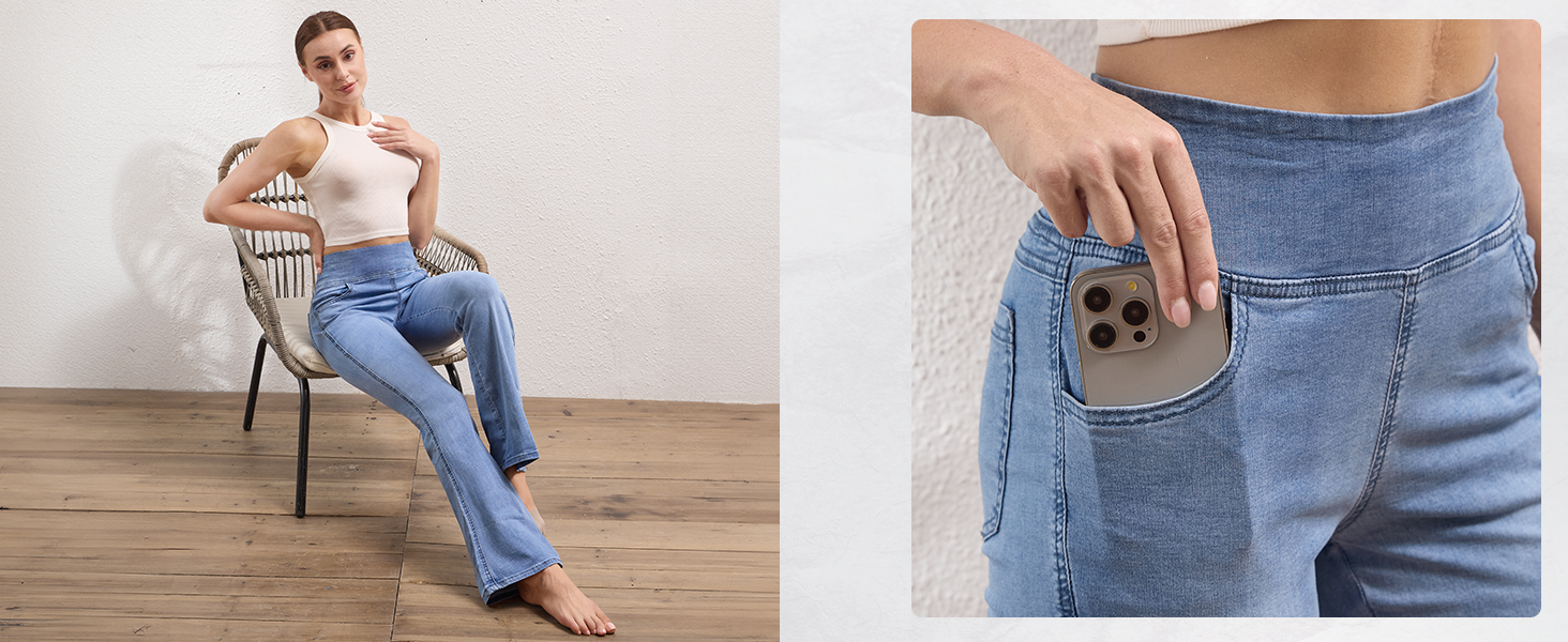 Жіночі джинси Chase Hot Bootcut з високою талією, еластичні jeggings, 4 кишені, чорний колір, розмір XXL, довжина штанини 31