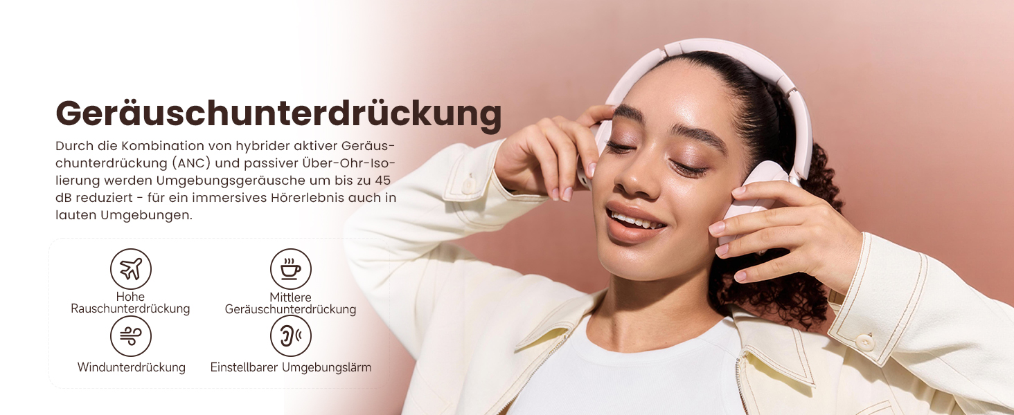 Навушники бездротові Edifier ES850NB Over-Ear з шумозаглушенням, Hi-Res Audio, Bluetooth 5.4, рожеві