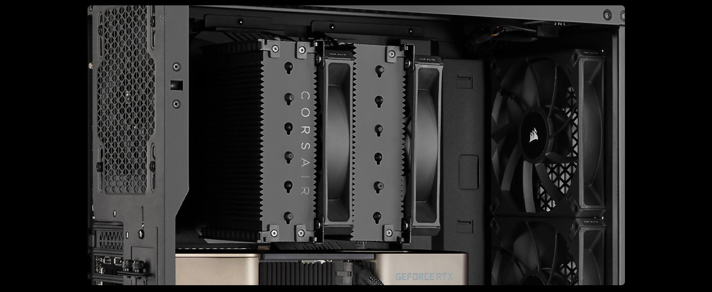 Корпус Corsair A115 з повітряним охолодженням CPU - 2 вентилятори AF140 Elite, чорний