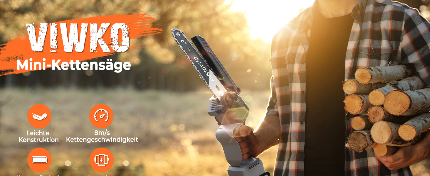 Акумуляторна міні-пила для саду та дерева 6 дюймів, 1000W безщітковий двигун, сумісна з Makita 18V, автоматичний змащувач, для обрізки гілок та дерева (1*2000mAh)