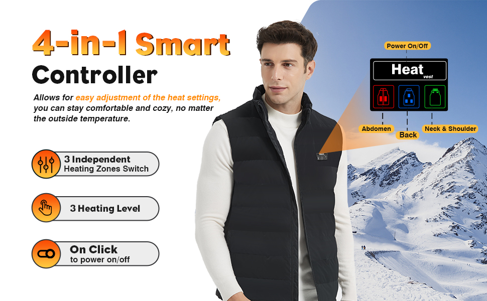 Жилет гріючий чоловічий з акумулятором 10000mAh