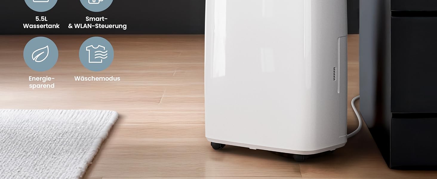 Про Бріз Зволожувач повітря 25л/добу - для приміщень до 30 м², 4 режими роботи, цифровий дисплей, шланг для зливу, функція сушіння білизни, таймер, проти вологи та плісняви.