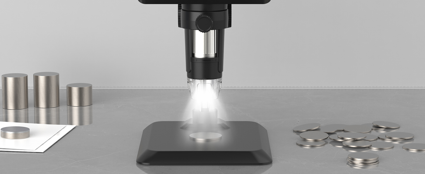 Цифровий мікроскоп Ashfly LCD 500x з дисплеєм 4.3 дюйма, 1080P, USB, 8 LED, сумісний з MacOS/Windows, для дітей та дорослих