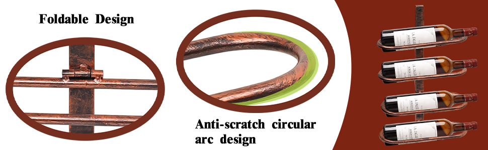 Настінна вітрина для вина з металу на 8 пляшок, металевий вітринний стеллаж для вина