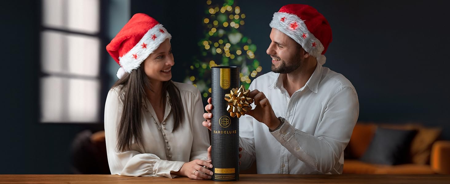 Набір для коктейлів BarDeluxe® 12 предметів: шейкер, міксер, барменський аксесуар | 750 мл, нержавіюча сталь, рожеве золото | Преміум подарунковий набір