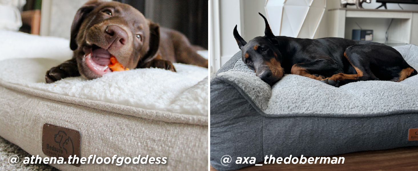 BEDSURE Лежанка для собак великих порід - 106x76 см, товста, з водонепроникною наволочкою, антиковзаюча, з м'якого плюшу Sherpa, темно-сіра