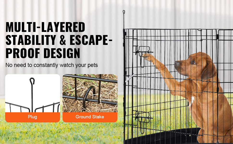 Лягушковий загін для собак VEVOR: 8 панелей, 76x61 см, металевий, з килимком, для собак, котів та інших дрібних тварин