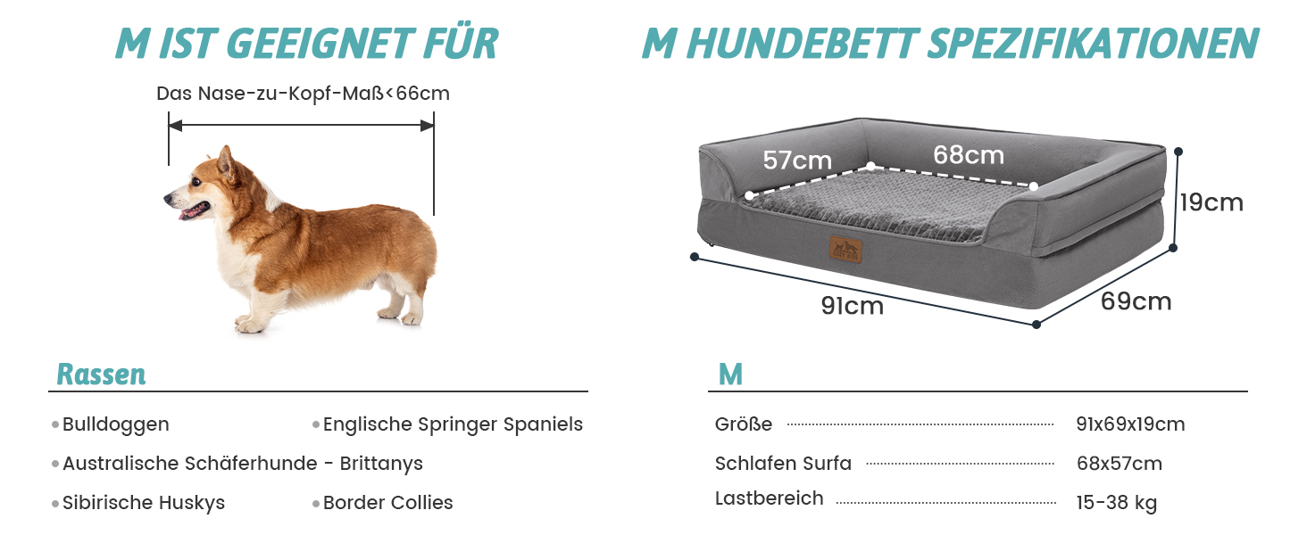 Ортопедичне ліжко для собак, маленьких порід, водовідштовхуваче, сіре, 76x51x19 см