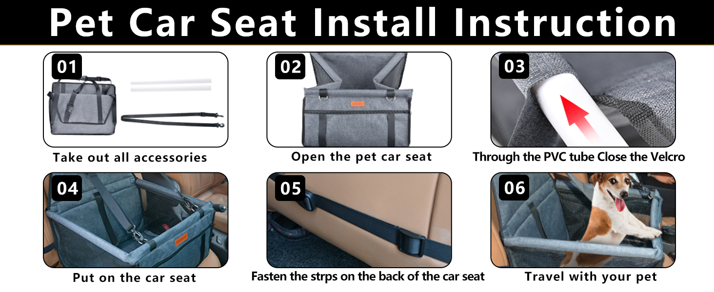 Автокрісло для собак - переноска для маленьких собак з ременем, водовідштовхувальне, стабільне, для заднього та переднього сидіння, чорний, сірий, пісок