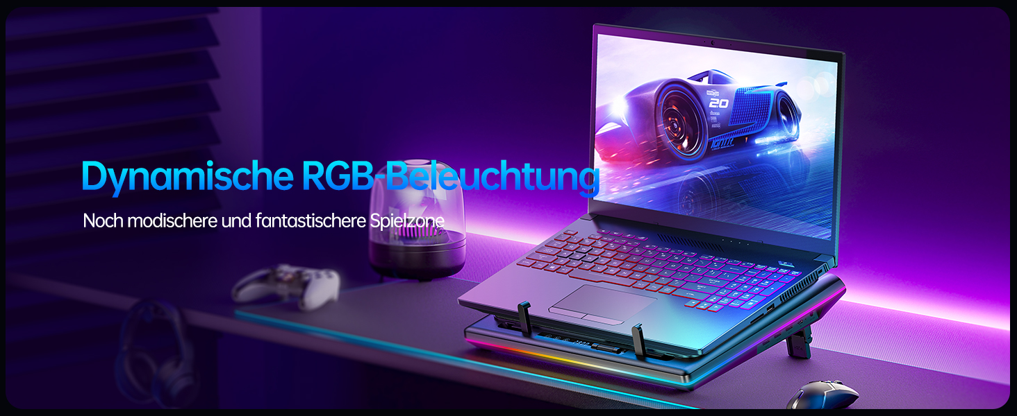 Ігровий охолоджувач для ноутбука llano V12 RGB з потужним турбовентилятором 5.5