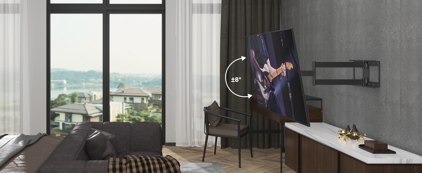 BONTEC Extra Long TV Wall Mount - 850mm Articulating Arm for 32-70 inch LCD/LED/OLED TVs - Up to 60kg, Tilt, Swivel & Rotate - VESA 400x400