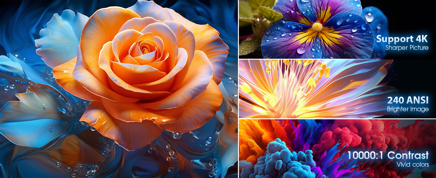 Портативний проєктор Mini Beamer 4K FHD 1080P з підтримкою WiFi та Bluetooth, Android/iOS, для домашнього кінотеатру