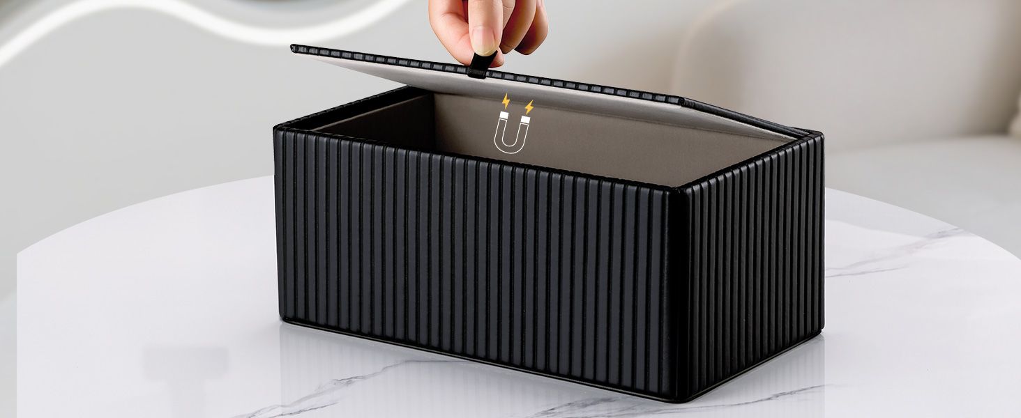 KINGFOM Скляниця для серветок прямокутна, з PU шкіри, бежева - для вітальні, ванної кімнати та офісу