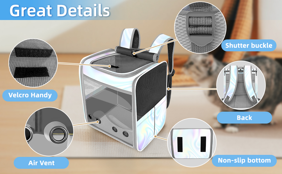 Рюкзак-переноска для котів та собак SWIHELP, безпечний, для подорожей (кольоровий)