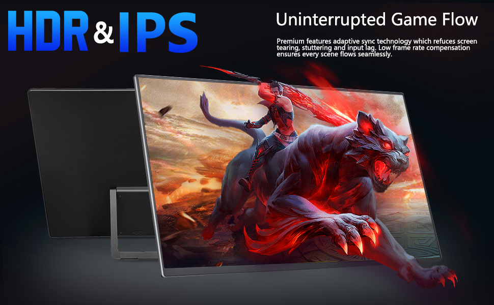 Портативний монітор 18.5 дюймів MK185: 120Hz, 1080P, sRGB, USB/HDMI, VESA, HDR, для ноутбука, телефону, ігор