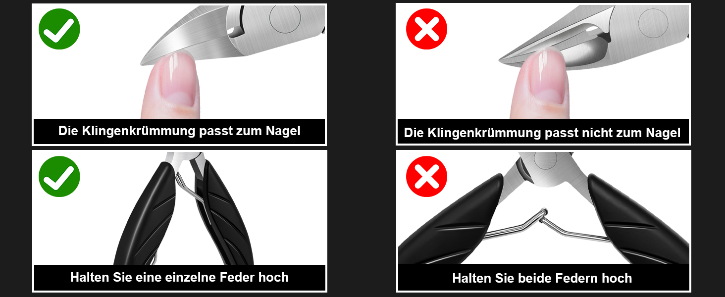 Професійний нігтеріз для нігтів на ногах - нігтеріз для пальців ніг, великий для людей похилого віку, товсті нігті з широким отвором, гострий інструмент для обрізання нігтів, набір для догляду за нігтями з довгим руків'ям та скошеним вигином леза для чоловіків та жінок, чорний