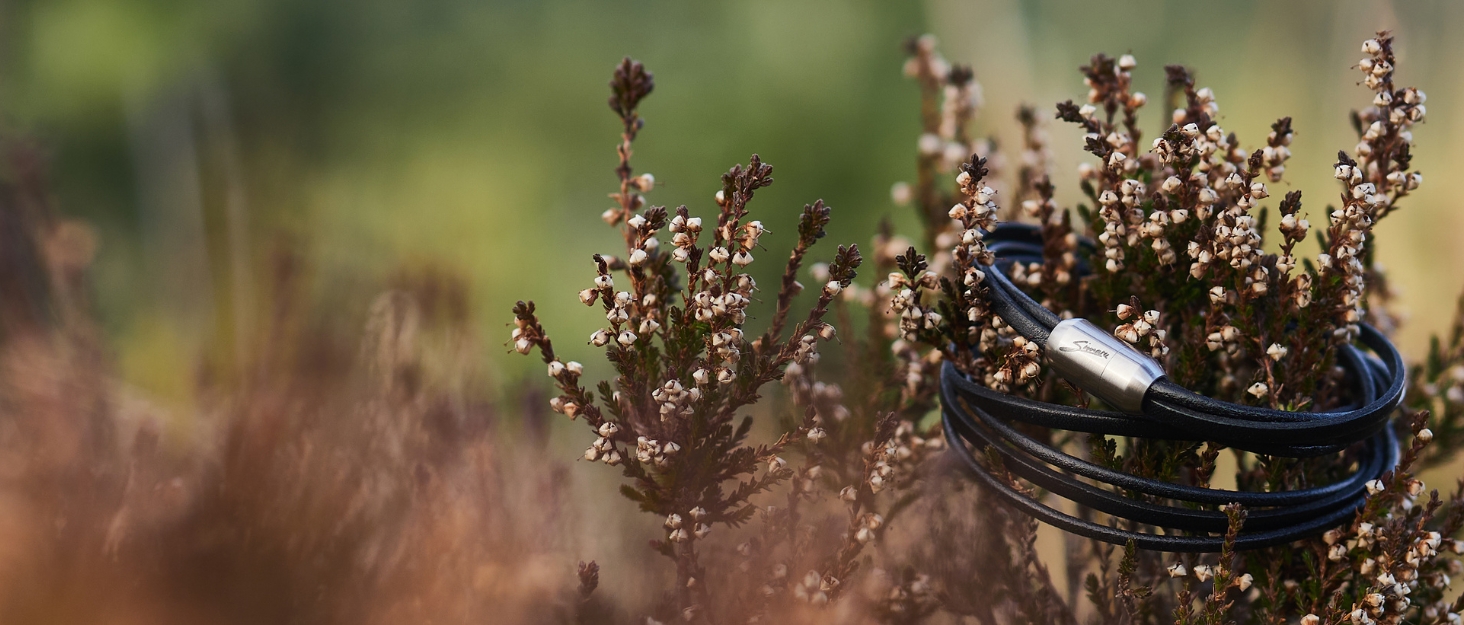 Браслет шкіряний Echtleder (Німеччина) унісекс з магнітною застібкою, 3XL (21-22 см), коричнево-срібний