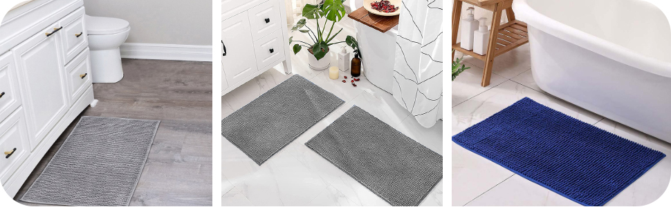 Килимок для ванної кімнати Decomira, 40x60 см, темно-сірий, з антиковзким покриттям, придатний для прання, з м'якої тканини Chenille | Килимок для душу, ванни, унітазу, декор