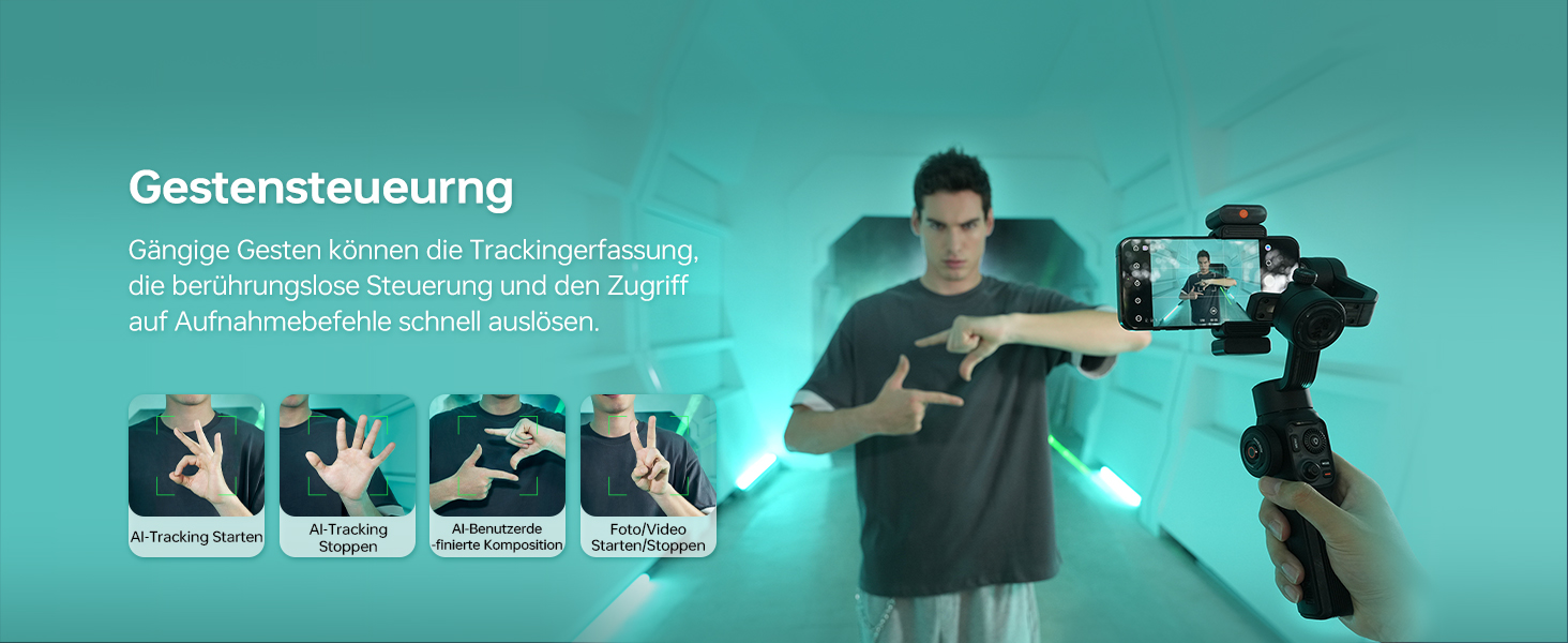 ZHIYUN Smooth 5S AI Pro: Стабілізатор для смартфона з AI, 3-осьовий, зі штативом, трекером, світлом, для зйомки Vlog, YouTube, TikTok