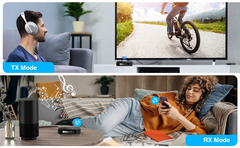 Bluetooth 5.0 Аудіоадаптер 3-в-1 для TV, PC, стереосистеми: передавач, приймач, FM-передавач з пультом, HiFi підсилювач