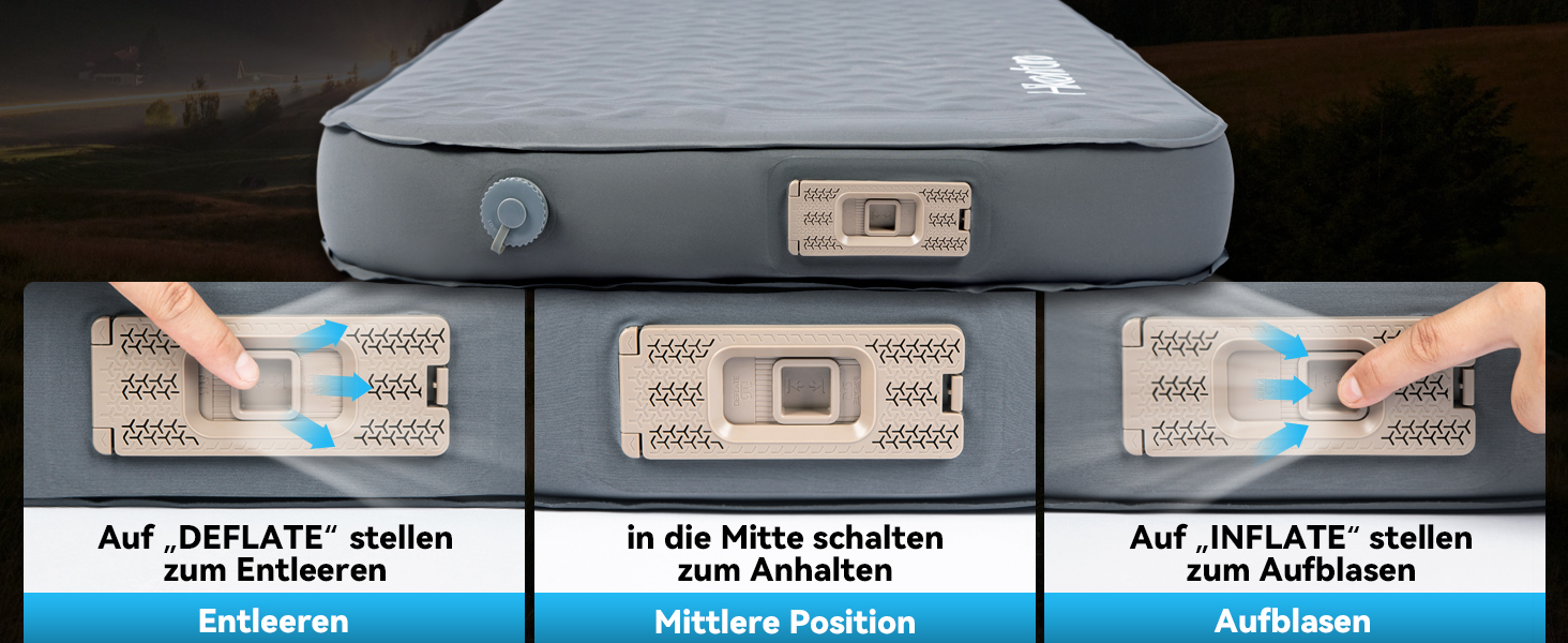 Каремат HIKENTURE самонадувний з вбудованим електронасосом, 10 см товщини, для кемпінгу, туризму та відпочинку на природі