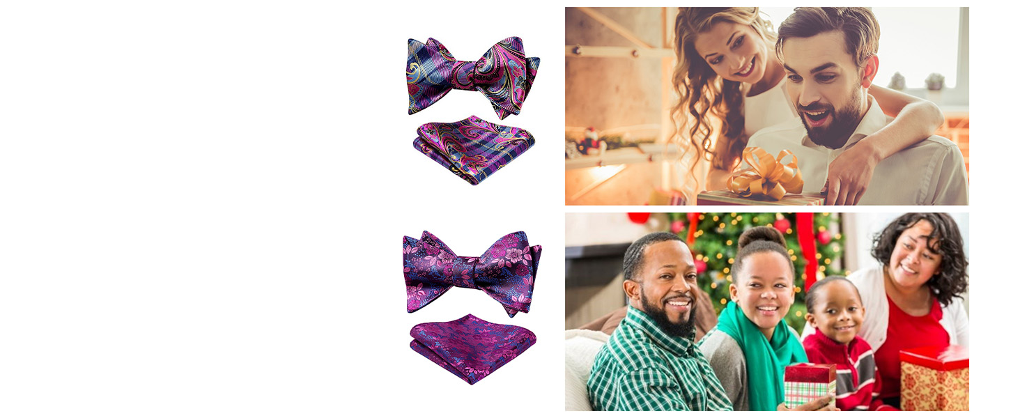 HISDERN Комплект краваток та нагрудного хустинки з квітковим принтом для чоловіків. Квітковий жакардовий комплект краваток для весілля та свят. Рожевий колір.