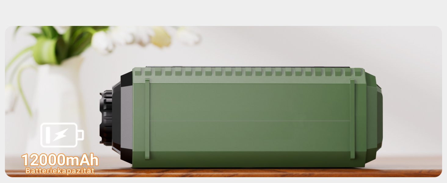 Mesqool Радіоприймач на кришці з Powerbank 12000mAh, AM/FM/SW, радіо невідкладної допомоги з SOS-сигналом, ліхтарик, динамо, для кемпінгу та подорожей, зелений