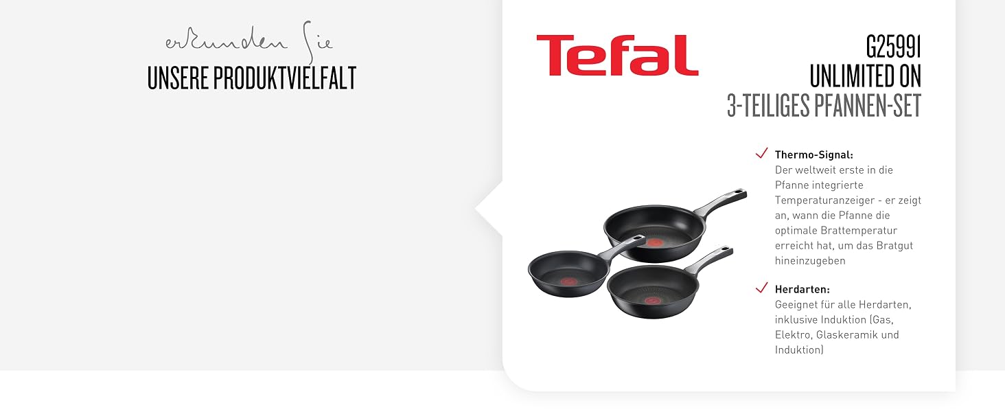 Набір сковорідок Tefal Duetto, 3 предмети (20, 24, 28 см), для індукційних та всіх типів плит