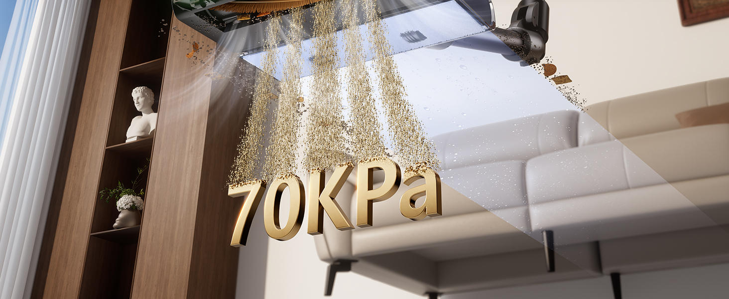 Бездротовий пилосос Proscenic P20 з функцією миття, 70KPa, 70 хв, 680W, самостійна док-станція, фільтр 6 шарів, 1,5л, для килимів та шерсті домашніх тварин, Aurum Black