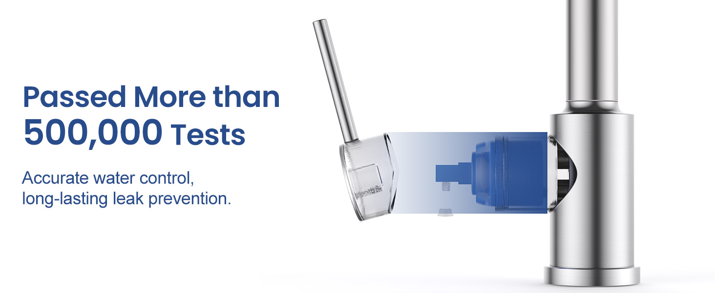 Кухонний змішувач SREWOHS PRO з висувним виливом, 360° обертання, 4 режими розпилення, однорідний, високий вилив, ABS-насадка для кухонної мийки, проста установка (сучасний дизайн)