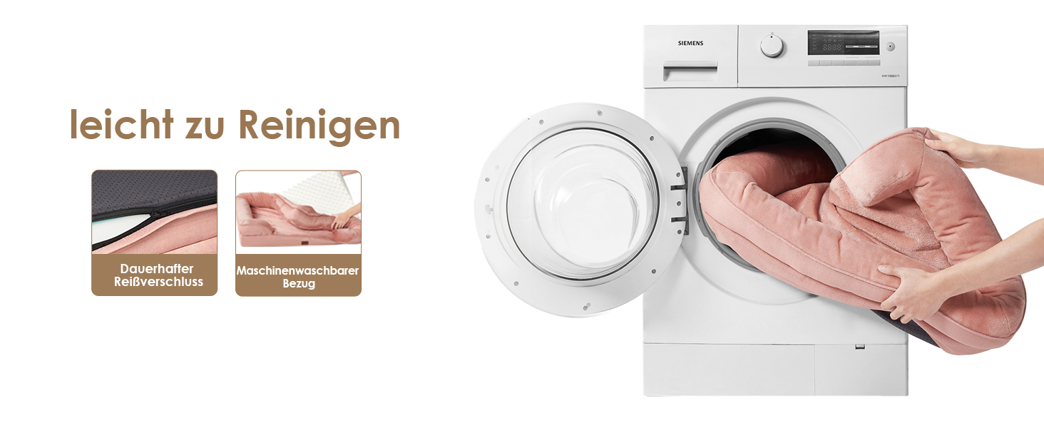 Ортопедичне ліжко для собак EHEYCIGA, великі та середні породи, 91x68 см, з Memory Foam, водонепроникне, з високим бортиком, рожеве (112x81x17.5 см)