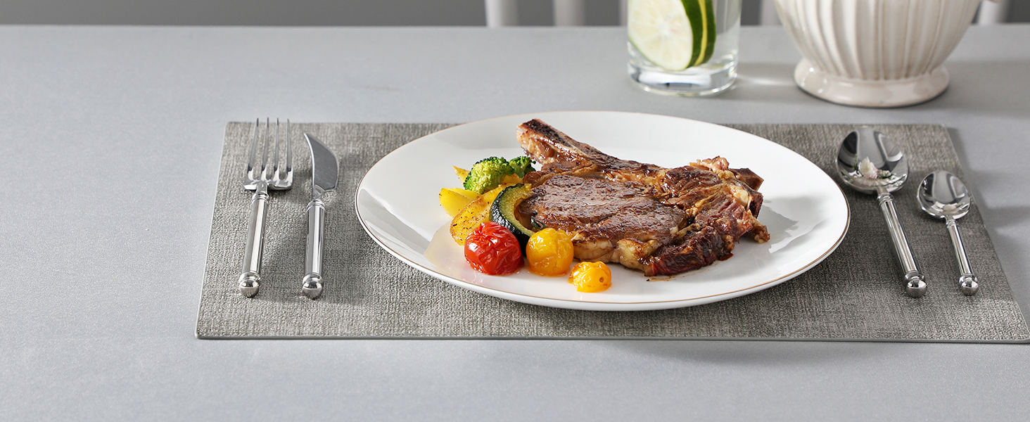 MALACASA Набір посуду 12 предметів для 4 осіб з кісткового фарфору, сучасний сервіз кремово-білого кольору, стійкий до подряпин, підходить для миття в посудомийній машині та для мікрохвильової печі, серія JERA Jera Білий 12 предметний набір посуду для 4 (Nori Золотий кант, 16-ти предметний набір посуду для 4)