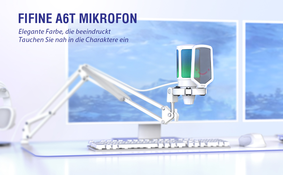 Ігровий мікрофон FIFINE з кріпленням, USB мікрофон для запису подкастів, стрімінгу, студії, MAC, PS4, PS5 (Мікрофон+Кріплення)