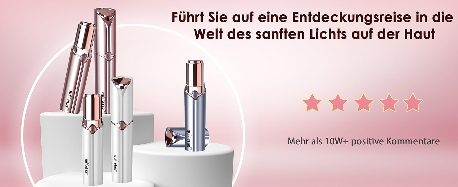 Електричний епілятор для обличчя для жінок, 2 змінні насадки, безболісний, для щік та підборіддя, білий