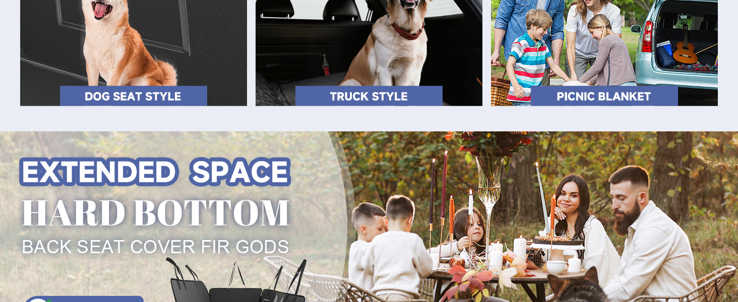 Захист для заднього сидіння автомобіля для собак з жорстким дном, 400 lbs, водовідштовхувальний, з сіткою, чорний, розмір L (147x75 см), штучна шкіра