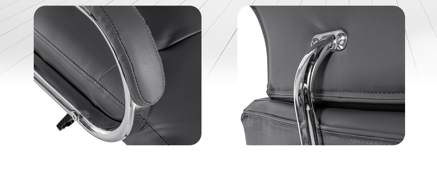 Офісне крісло CLP Campo з штучної шкіри: регульована висота та поворотний механізм, до 135 кг, з підлокітниками, сірий колір