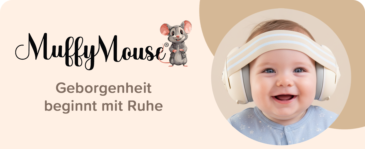 Навушники шумоізоляційні дитячі 3-48 місяців - захист слуху для малюків 25dB, зменшення шуму - м'які дитячі навушники з еластичним та регульованим обручем, бежевий