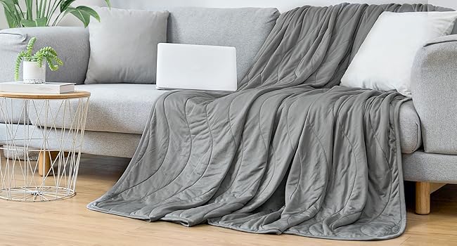 Laneetal легка літня охолоджуюча ковдра Arc-Chill Q-Max >0,45, самохолодна, сіра, 200x220 см, для спальні, дивана, подорожей