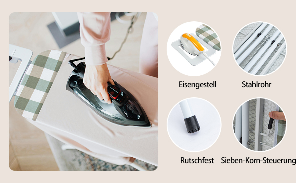 Відкидне прасувальне решітка AllRight з металевою сіткою, 7-позиційне регулювання висоти, антиковзні ніжки, 108.5/75 x 31 см, для парогенераторів, зелений