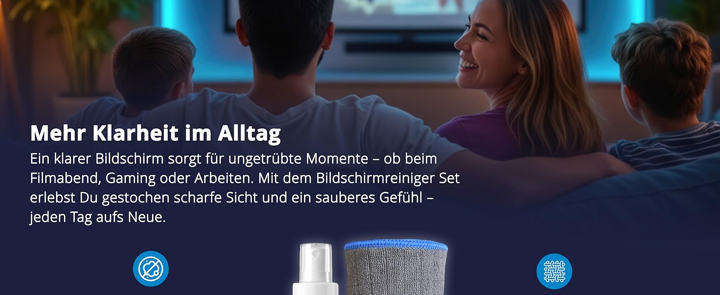 Набір для чищення екранів LICARGO 300 мл: без розводів, з мікрофіброю - для TV, моніторів, ноутбуків, планшетів та телефонів